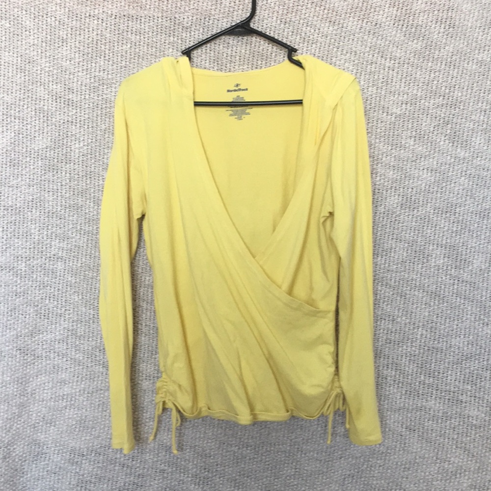Deep V-neck stretchy long sleeve